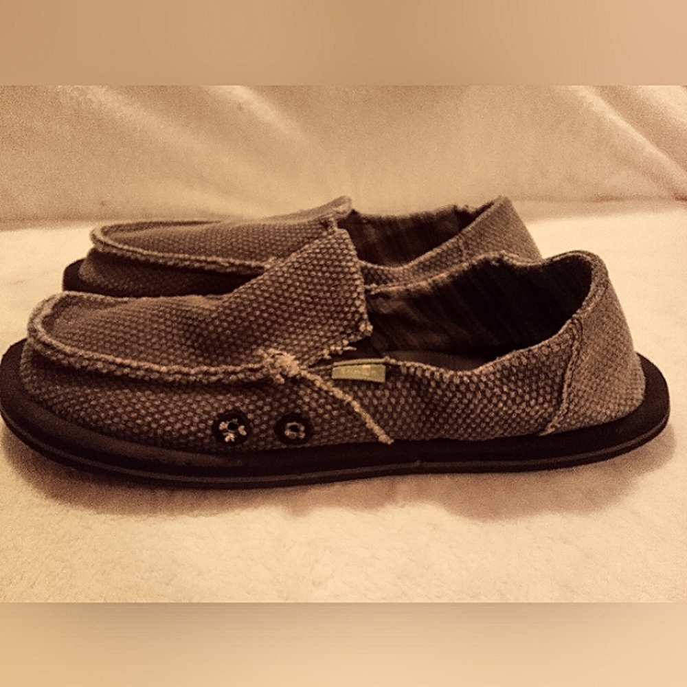 Sanuk Donna St hemp shoes, grey, Size 6 womans